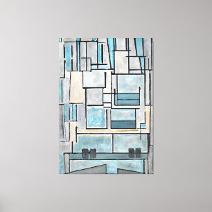 MONDRIAN - ZUSAMMENSETZUNG VI - 9 - BLAUE FAÇADE - LEINWANDDRUCK