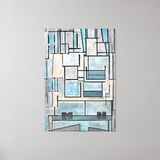 MONDRIAN - ZUSAMMENSETZUNG VI - 9 - BLAUE FAÇADE - LEINWANDDRUCK (Vorderseite)