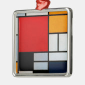 Mondrian - Zusammensetzung with large red plane Ornament Aus Metall (Links)