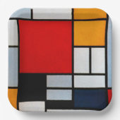 Mondrian - Zusammensetzung with large red plane Pappteller (Vorderseite)