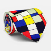Mondrians Elegance: Art Inspiriert Neck Tie Krawatte (Gerollt)