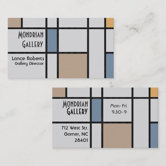 Mondrians Moderne Visitenkarte (Vorne/Hinten)