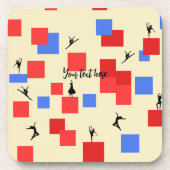 Mondrians tanzende Kubes Blue Red Light Background Getränkeuntersetzer (Vorderseite)