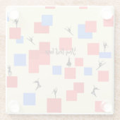 Mondrians tanzende Kubes Blue Red Light Background Glasuntersetzer (Rückseite)