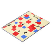 Mondrians tanzende Kubes Blue Red Light Background Notizblock (Linke Seite)