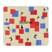 Mondrians tanzende Kubes Blue Red Light Background Schneidebrett (Vorderseite)
