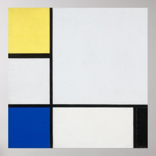 Mondrian's Zusammensetzung Gelb, Blau, Schwarz, Bl Poster (Vorne)
