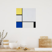 Mondrian's Zusammensetzung Gelb, Blau, Schwarz, Bl Poster (Küche)