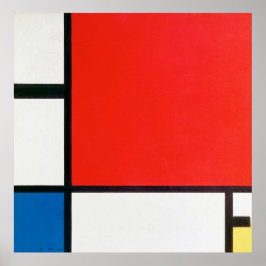 Mondrian's Zusammensetzung mit Rot, Blau und Gelb Poster