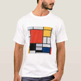 Mondrian's Zusammensetzung Rot, Gelb, Blau, Schwar T-Shirt