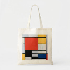 Mondrian's Zusammensetzung Rot, Gelb, Blau, Schwar Tragetasche