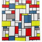 Mondrisches Design Duschvorhang (Vorderseite)
