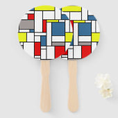 Mondrisches Design Fächer (Vorne und Hinten)