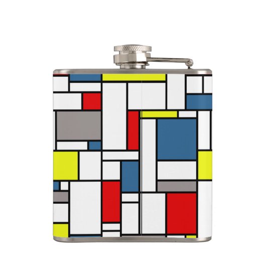 Mondrisches Design Flachmann (Rückseite)