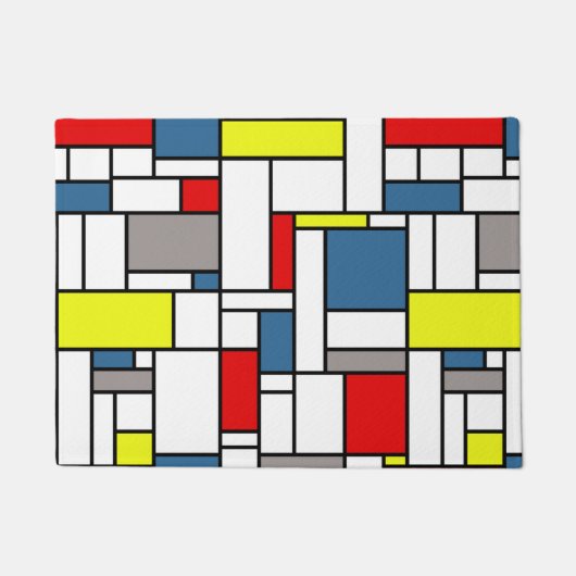 Mondrisches Design Fußmatte (Vorderseite)