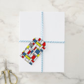 Mondrisches Design Geschenkanhänger (Mit Garn)
