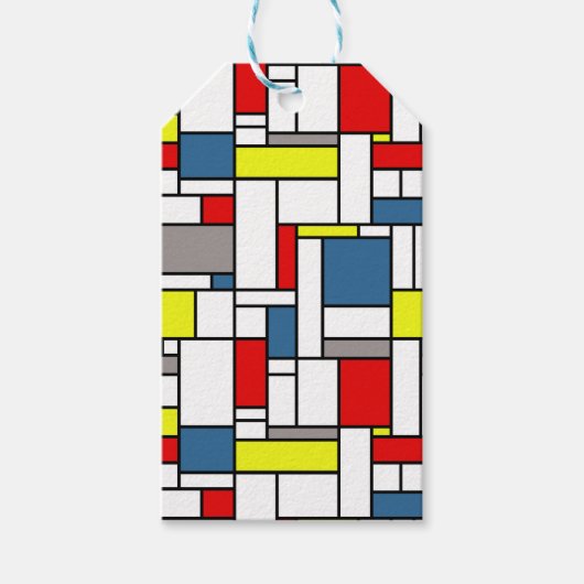 Mondrisches Design Geschenkanhänger (Vorderseite)