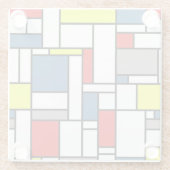 Mondrisches Design Glasuntersetzer (Rückseite)