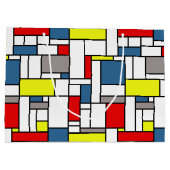 Mondrisches Design Große Geschenktüte (Rückseite)
