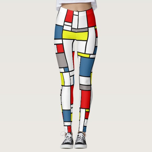 Mondrisches Design Leggings (Vorderseite)
