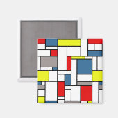 Mondrisches Design Magnet (Vorderseite/Rückseite)
