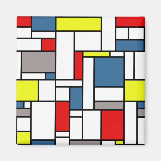 Mondrisches Design Magnet (Vorne)