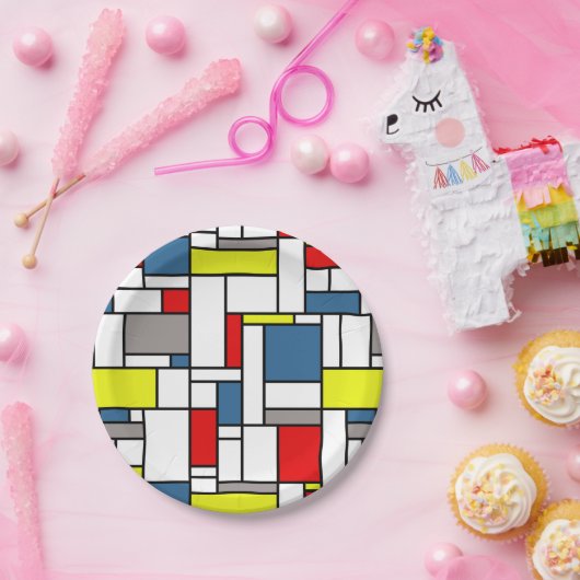 Mondrisches Design Pappteller (Party)