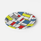 Mondrisches Design Pappteller (Schrägansicht)