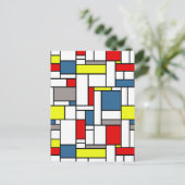 Mondrisches Design Postkarte (Stehend Vorderseite)