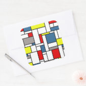 Mondrisches Design Quadratischer Aufkleber (Umschlag)