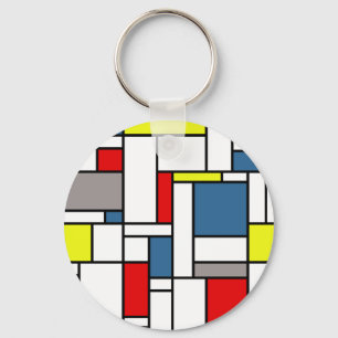 Mondrisches Design Schlüsselanhänger