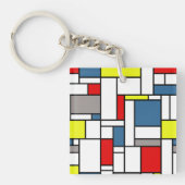 Mondrisches Design Schlüsselanhänger (Vorderseite)