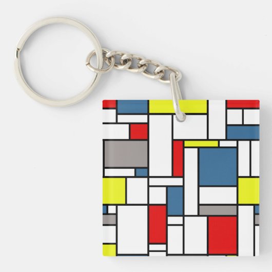 Mondrisches Design Schlüsselanhänger (Vorderseite)