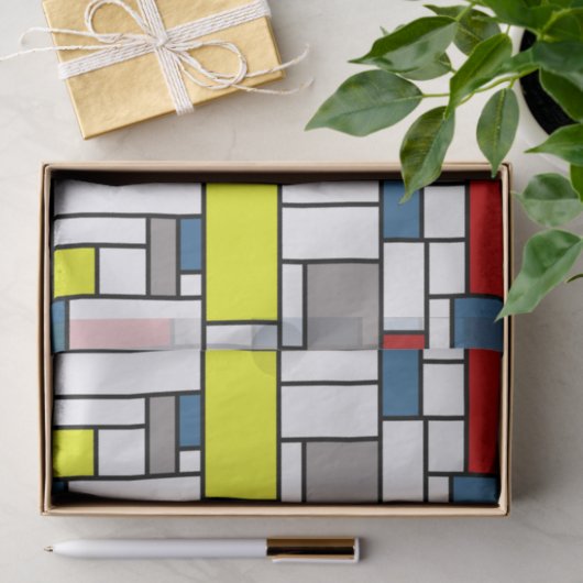 Mondrisches Design Seidenpapier (Geschenk)