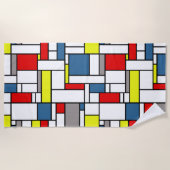 Mondrisches Design Strandtuch (Vorderseite)