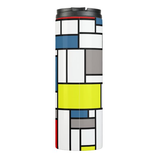 Mondrisches Design Thermosbecher (Rückseite)