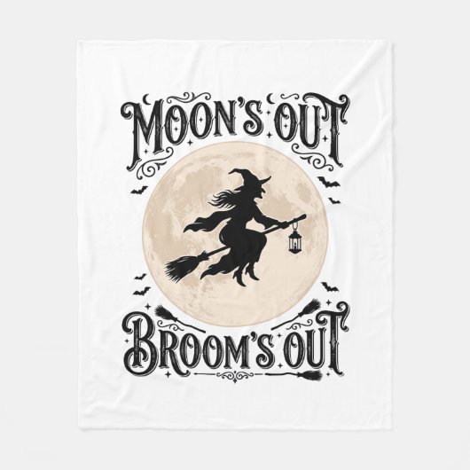 Monds raus Besen raus Hexe Halloween Fleecedecke (Vorderseite)