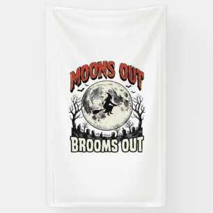 Monds raus Besen raus Vintage-Halloween-Hexen-Desi Banner