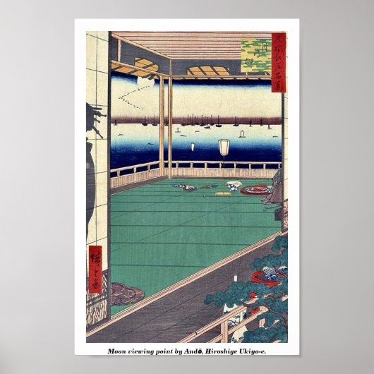 Mondschauplatz von Andō, Hiroshige Ukiyo-e. Poster (Vorne)