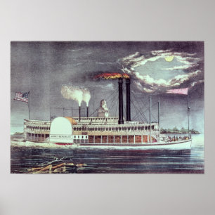 Mondschein auf dem Mississippi Poster