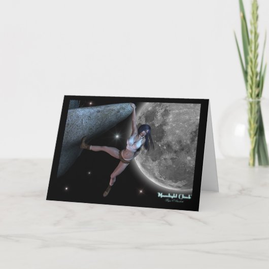 "Mondschein-Aufstiegs-" Klettern-Grafik-Karten Feiertagskarte (Vorderseite)