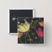 Mondschein-Garten auf Schwarzem Button (Vorne & Hinten)