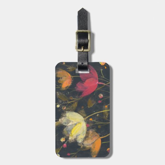 Mondschein-Garten auf Schwarzem Gepäckanhänger (Vorderseite vertikal)