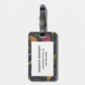 Mondschein-Garten auf Schwarzem Gepäckanhänger (Rückseite vertikal)