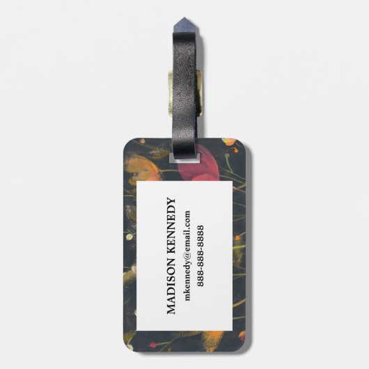 Mondschein-Garten auf Schwarzem Gepäckanhänger (Rückseite vertikal)