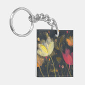 Mondschein-Garten auf Schwarzem Schlüsselanhänger (Vorderseite links)