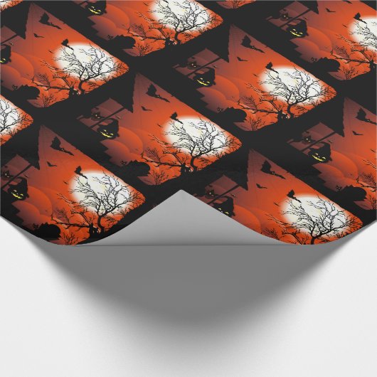 Mondschein Halloweens blutiges NightmareWrapping Geschenkpapier (Ecke)