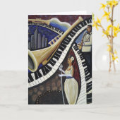 Mondschein-Jazz-Gruß-Karte Karte (Gelbe Blume)