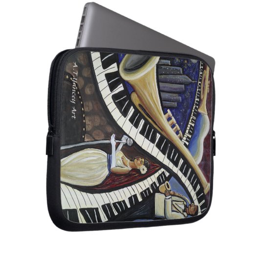 Mondschein-Jazz-Laptop-Hülse Laptopschutzhülle (Vorne Rechts)