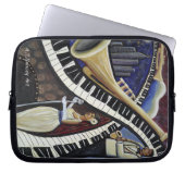 Mondschein-Jazz-Laptop-Hülse Laptopschutzhülle (Vorderseite)